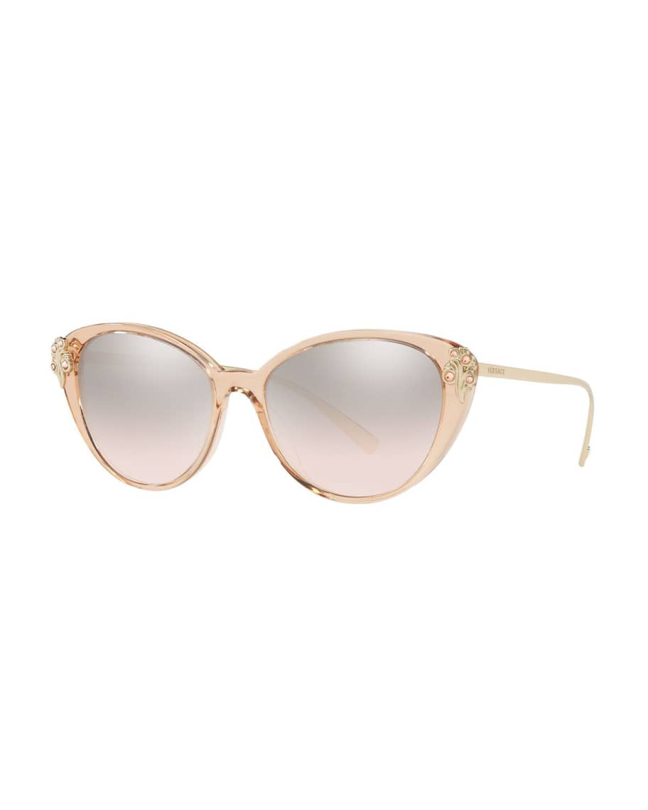 Versace Crystal Embellished Acetate & Metal Cat-Eye Sunglasses | Neiman ...
