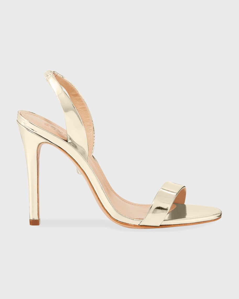 Schutz Luriane Metallic Leather Slingback High-Heel Sandals