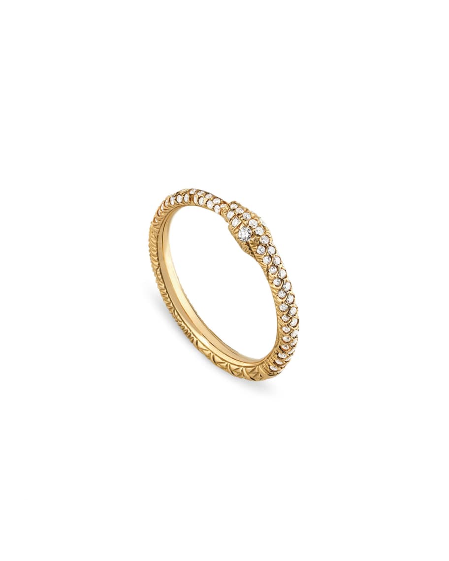 Gucci Ouroboros Snake Ring w/ Diamonds, Size 6.75 | Neiman Marcus