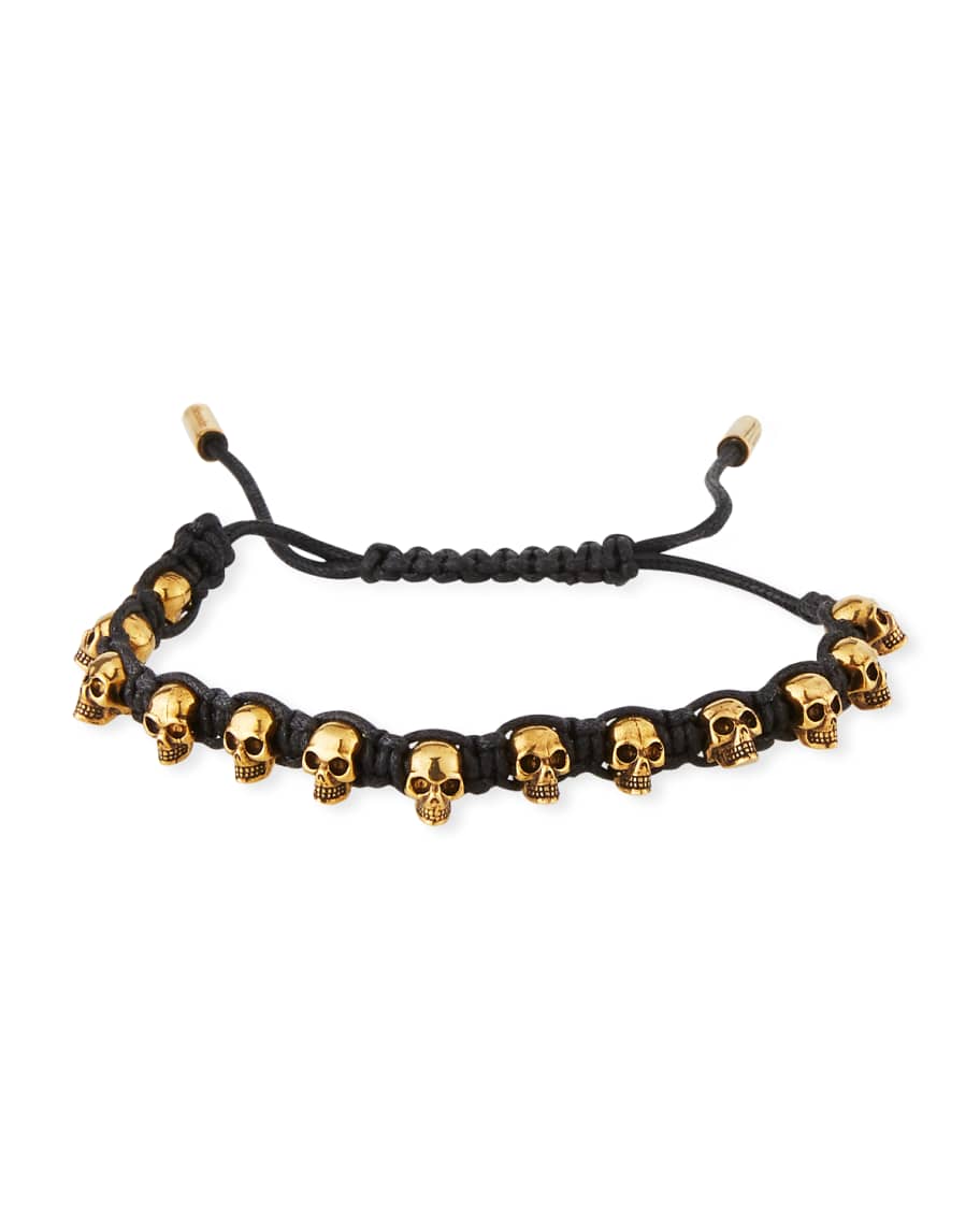 Alexander McQueen Men's Skull Bead Friendship Bracelet | Neiman Marcus