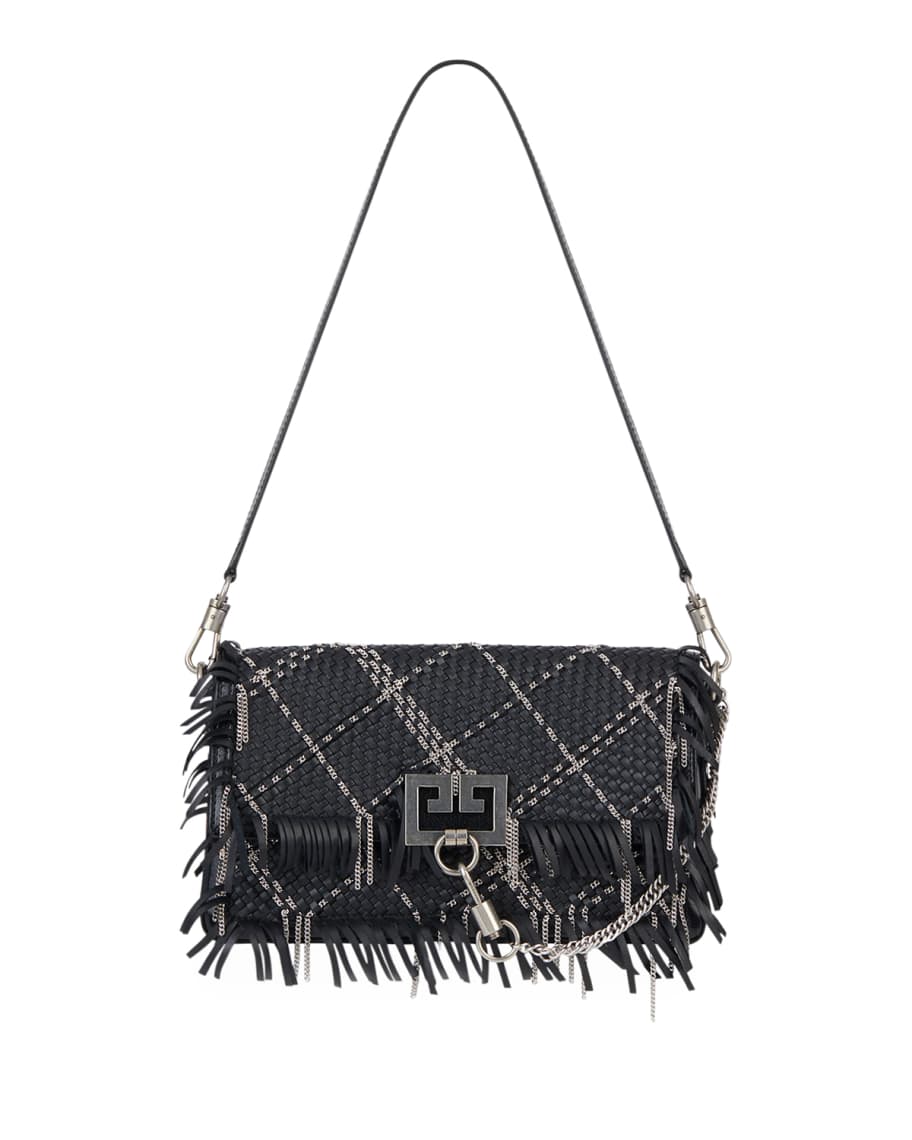 Givenchy Charm Small Woven Leather Shoulder Bag | Neiman Marcus