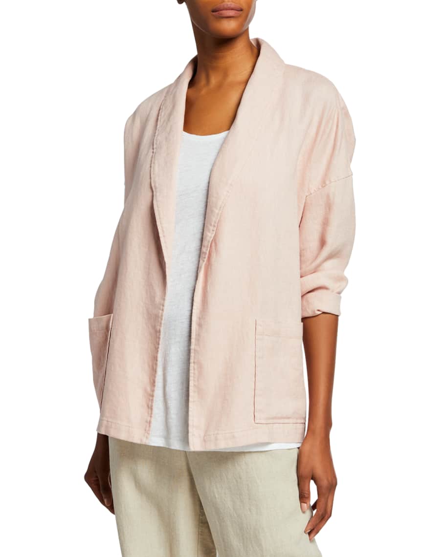 eileen fisher shawl collar linen jacket chutney neiman marcus maplink.global