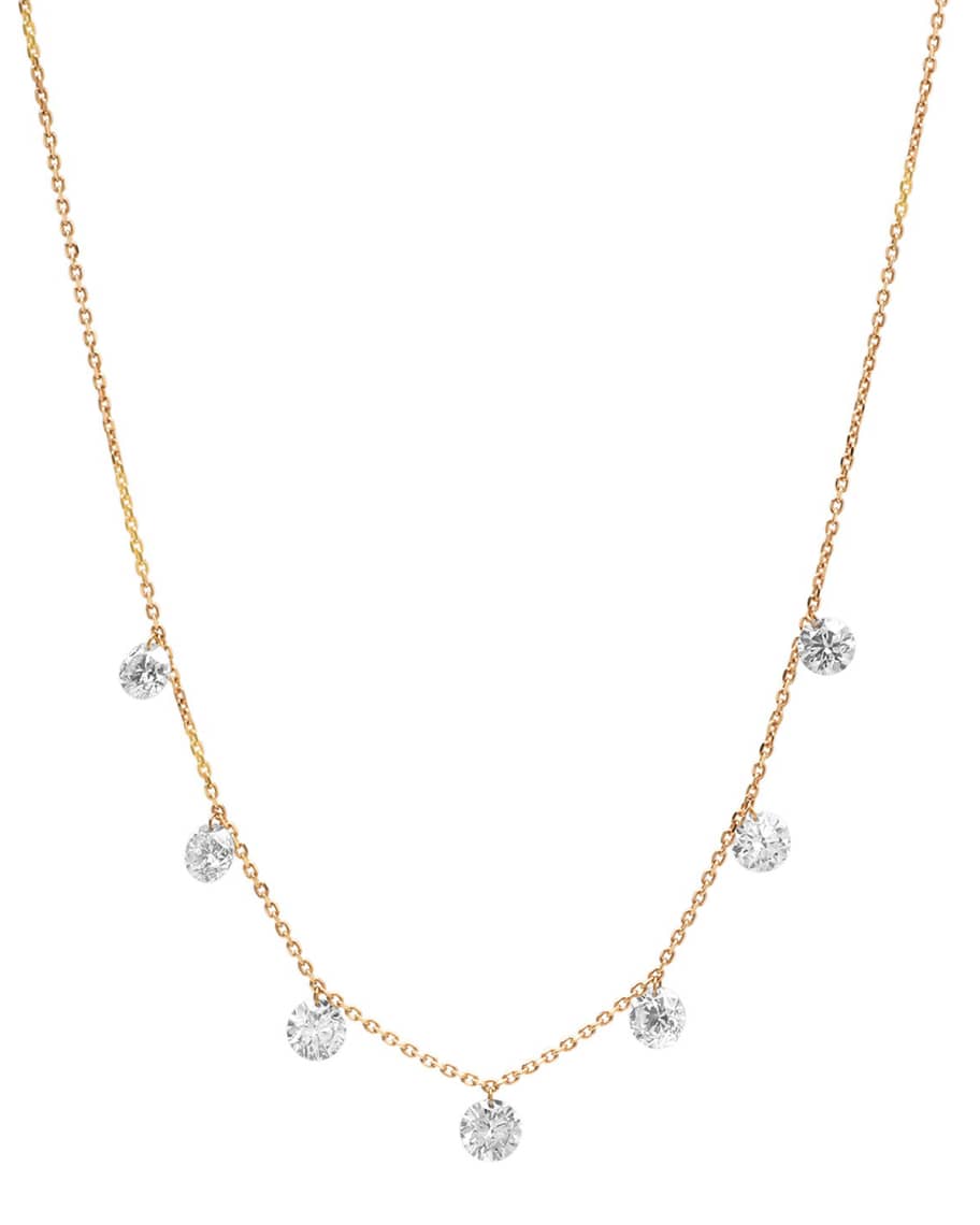 Nicha Jewelry 18k Floating 7-Diamond Necklace | Neiman Marcus