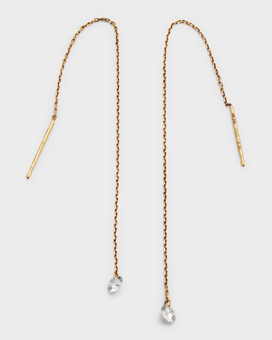 Nicha Jewelry 18k Delicate Floating Diamond Threader Earrings | Neiman ...