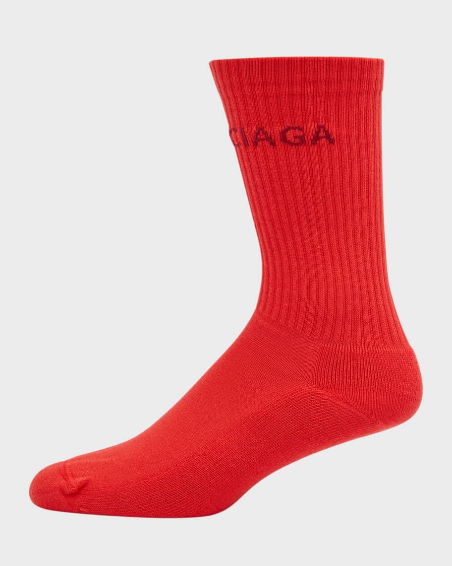Image 1 of 2: Men's Logo-Knit Tennis Socks