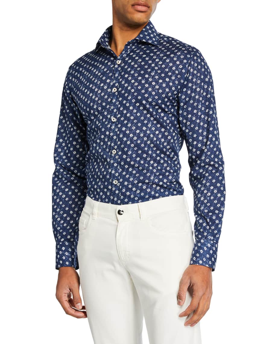 Canali Men's Cotton Batik Sport Shirt | Neiman Marcus
