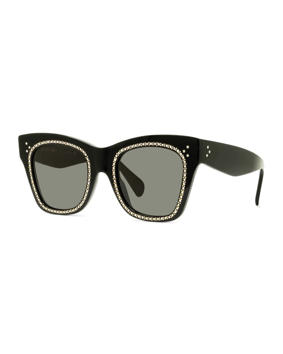 Celine Studded Rectangle Acetate Sunglasses | Neiman Marcus