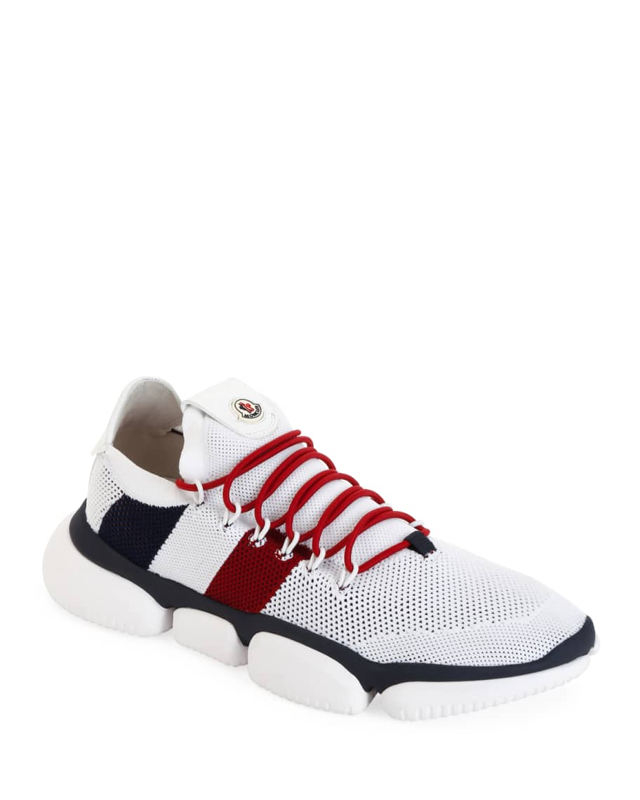 Moncler White, Red & Blue Bubble Sneakers