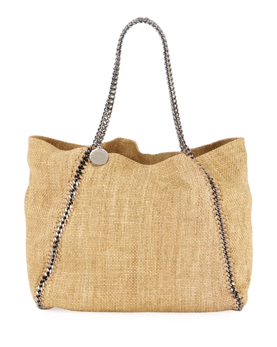 Stella McCartney Falabella Medium Reversible Raffia Tote Bag
