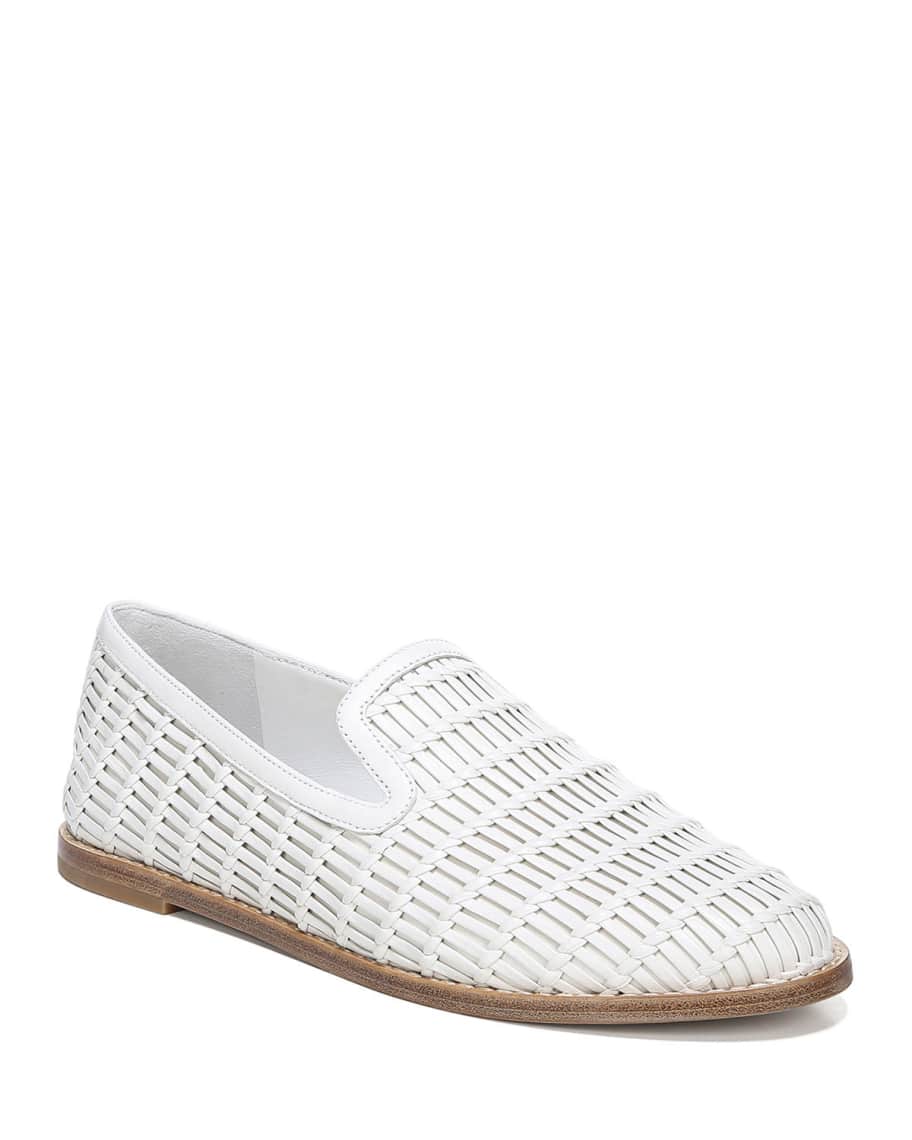 Vince Jonah Flat Woven Leather Loafers | Neiman Marcus