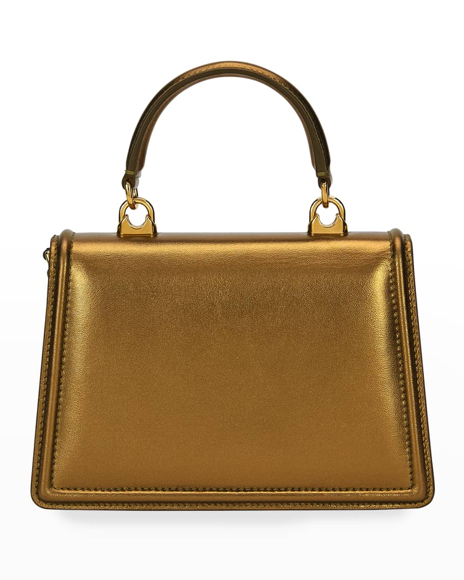 Dolce&Gabbana Devotion Mini Metallic Leather Top-Handle Bag | Neiman Marcus