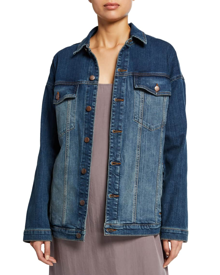 Eileen Fisher Oversized Long Jean Jacket | Neiman Marcus