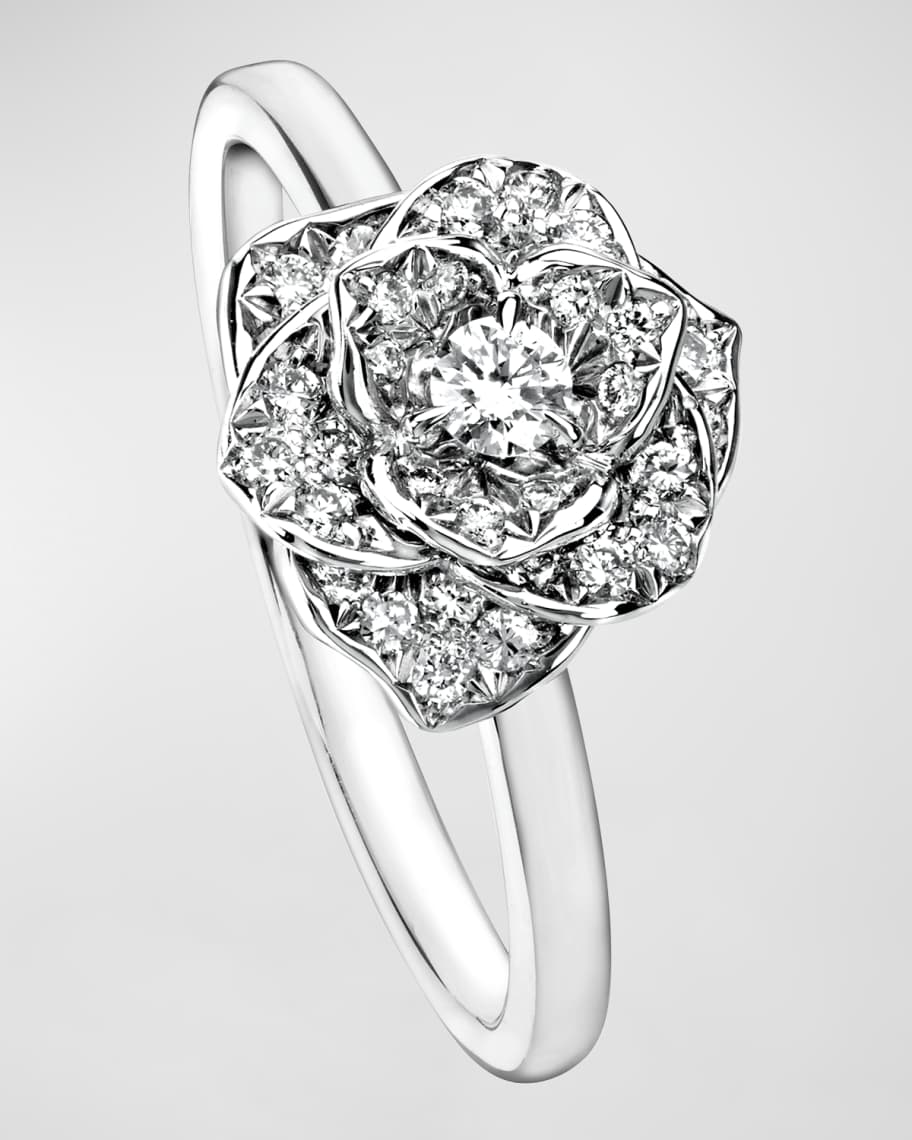PIAGET Rose 18k White Gold Small Diamond Ring, EU 54 / US 6.75