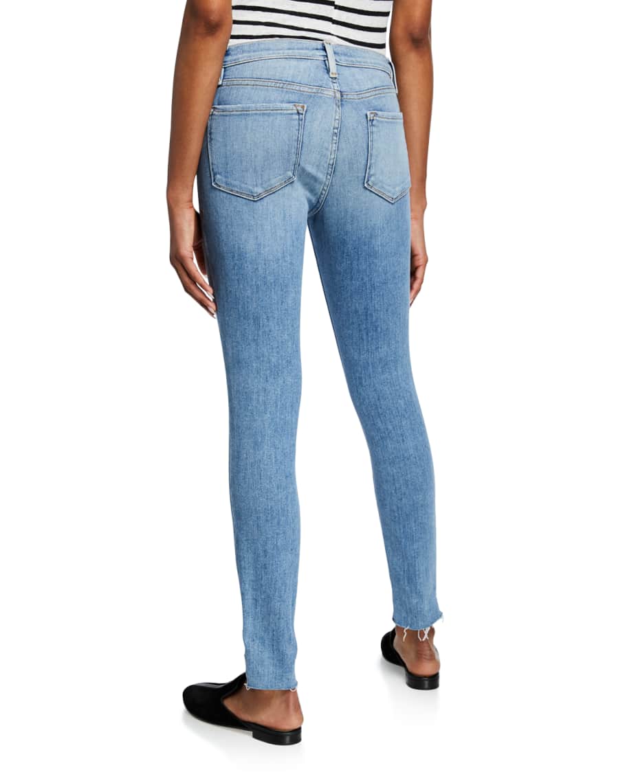 FRAME Le High Skinny Jeans with Staggered Raw Hem Neiman Marcus