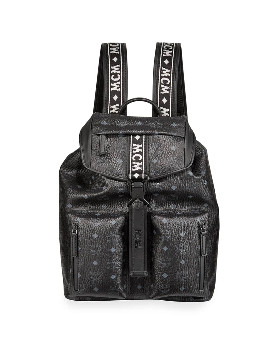 MCM Men's Raymonde Two-Pocket Faux-Leather Backpack | Neiman Marcus