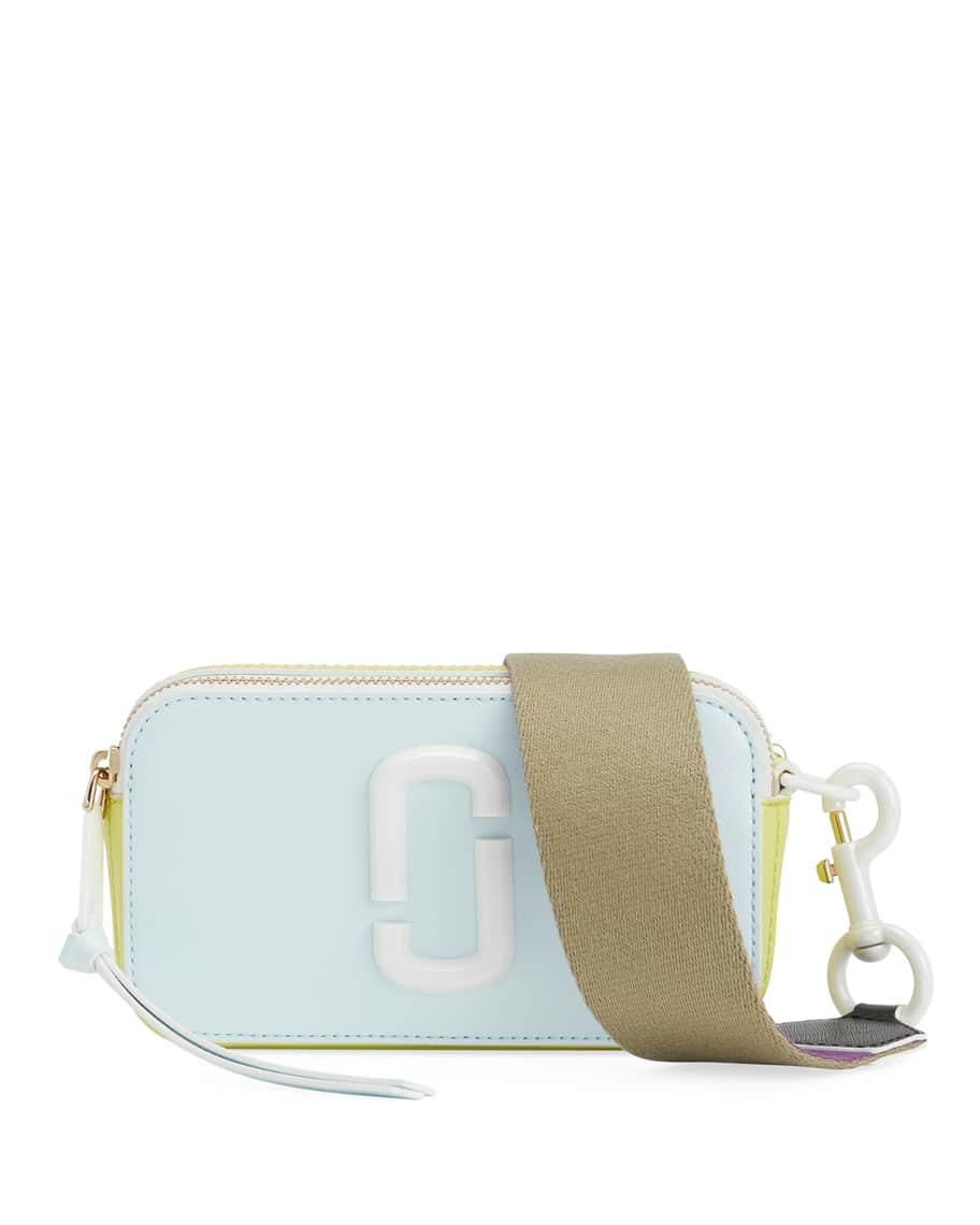 MARC JACOBS The Snapshot leather crossbody bag- Taupe/Pink/Off-white