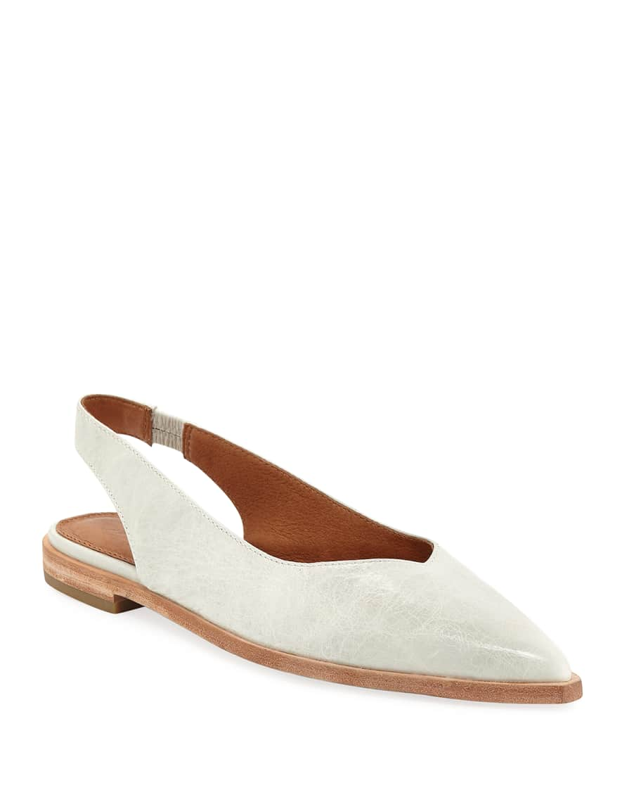 Frye Kenzie Slingback Leather Flats Neiman Marcus