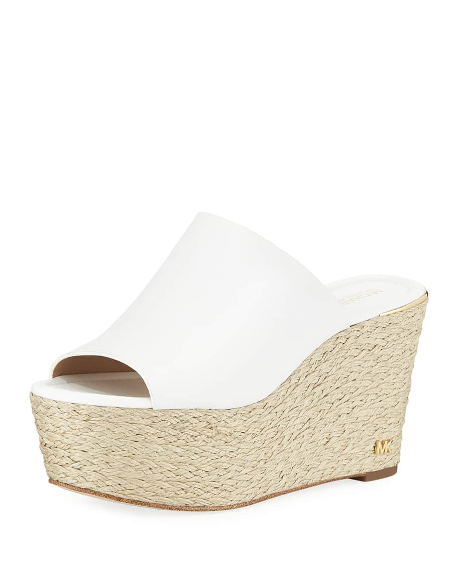 MICHAEL Michael Kors Cunningham Leather Platform Wedge Sandals | Neiman ...