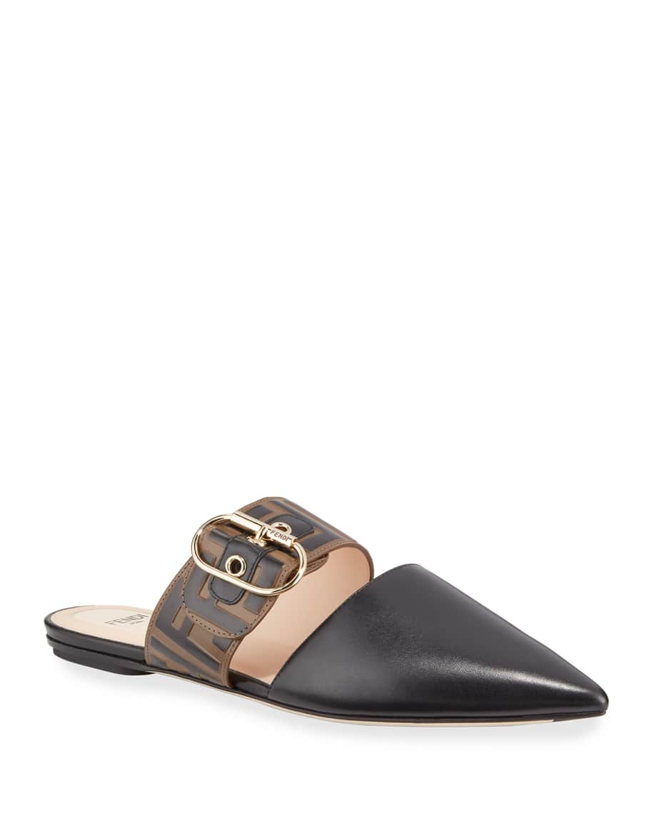 Fendi logo twist mules outlet
