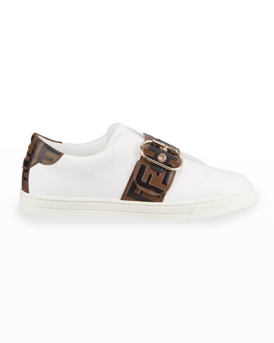 Fendi Pearland Leather Low-Top Sneakers | Neiman Marcus