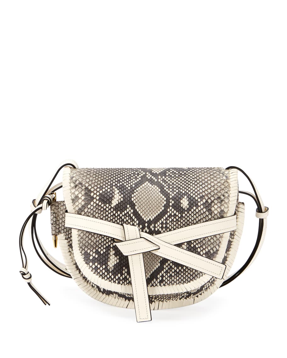 Loewe Gate Small Python Shoulder Bag | Neiman Marcus