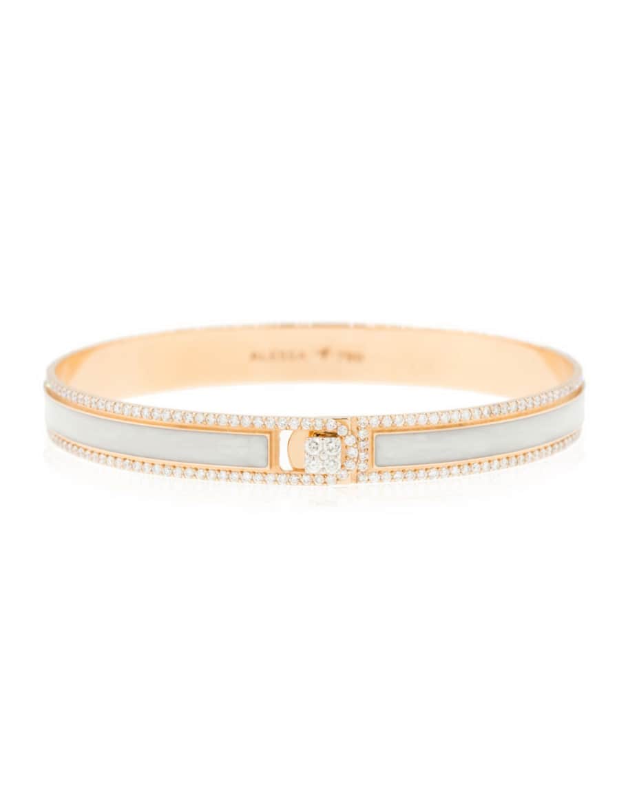 Alessa Jewelry Spectrum Painted 18k Rose Gold Bangle w/ Diamonds,White ...