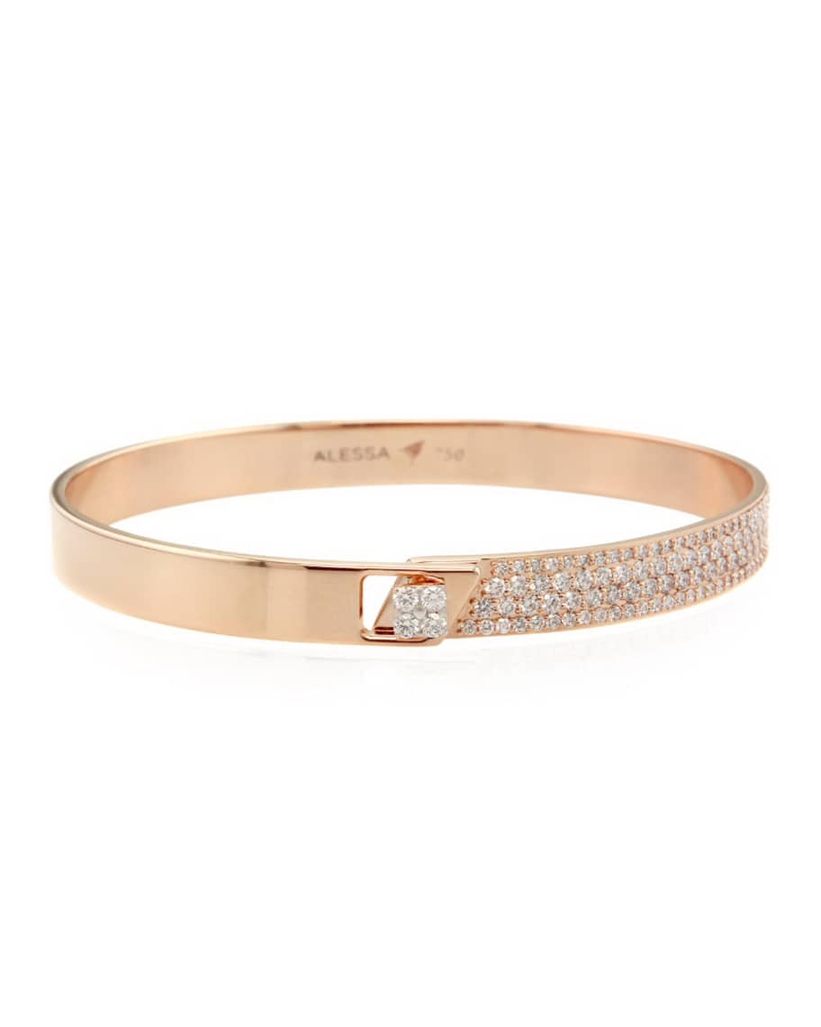 Alessa Jewelry Spectrum 18k Rose Gold Bangle w/ Diamonds, Size 18 ...