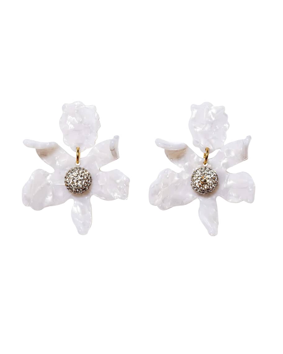 Lele Sadoughi Small Crystal Lily Drop Earrings | Neiman Marcus