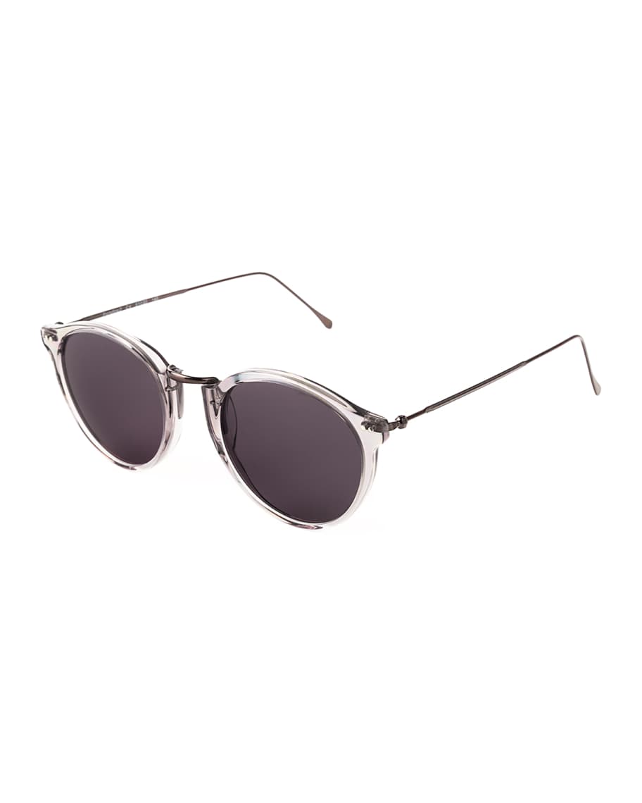 Illesteva Portofino II Round Metal & Acetate Sunglasses | Neiman Marcus