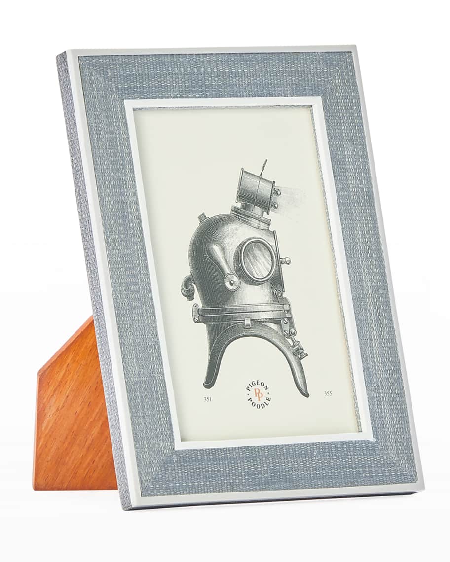 Pigeon & Poodle Aberdeen Picture Frame, 4" x 6" (Steel Blue/White)
