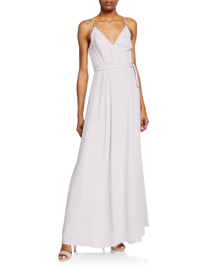 WAYF The Angelina Sleeveless Wrap Gown with Front Slit | Neiman Marcus