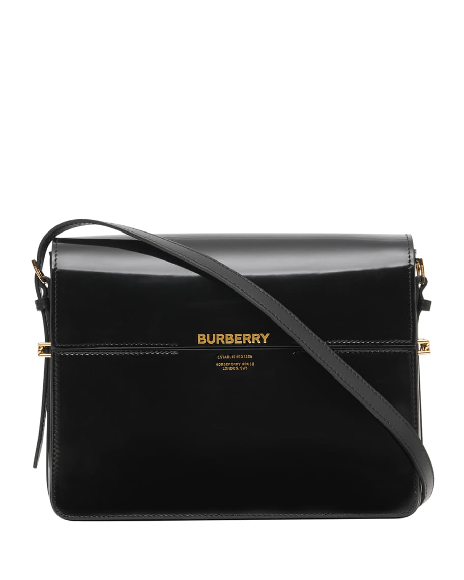 Burberry Horse Ferry Patent Shoulder Bag | Neiman Marcus