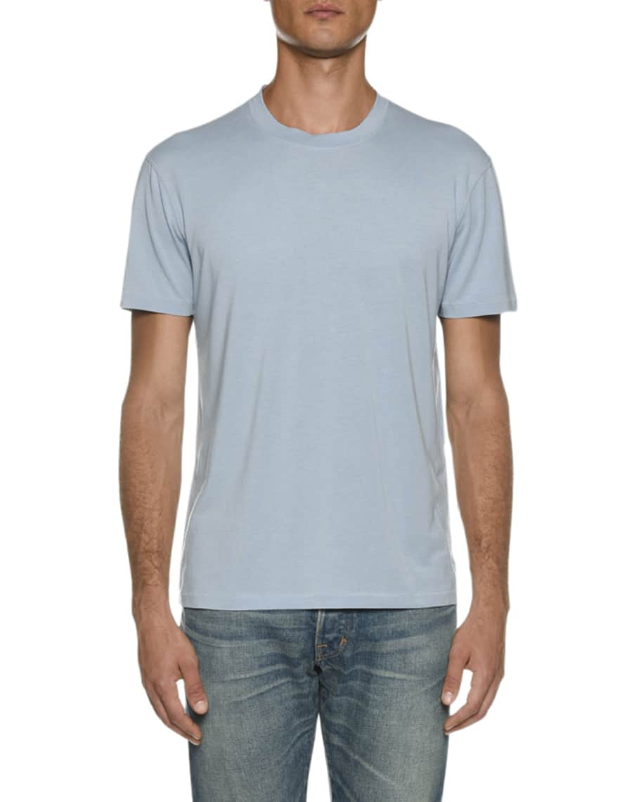TOM FORD Men's Short-Sleeve Solid T-Shirt, Blue | Neiman Marcus