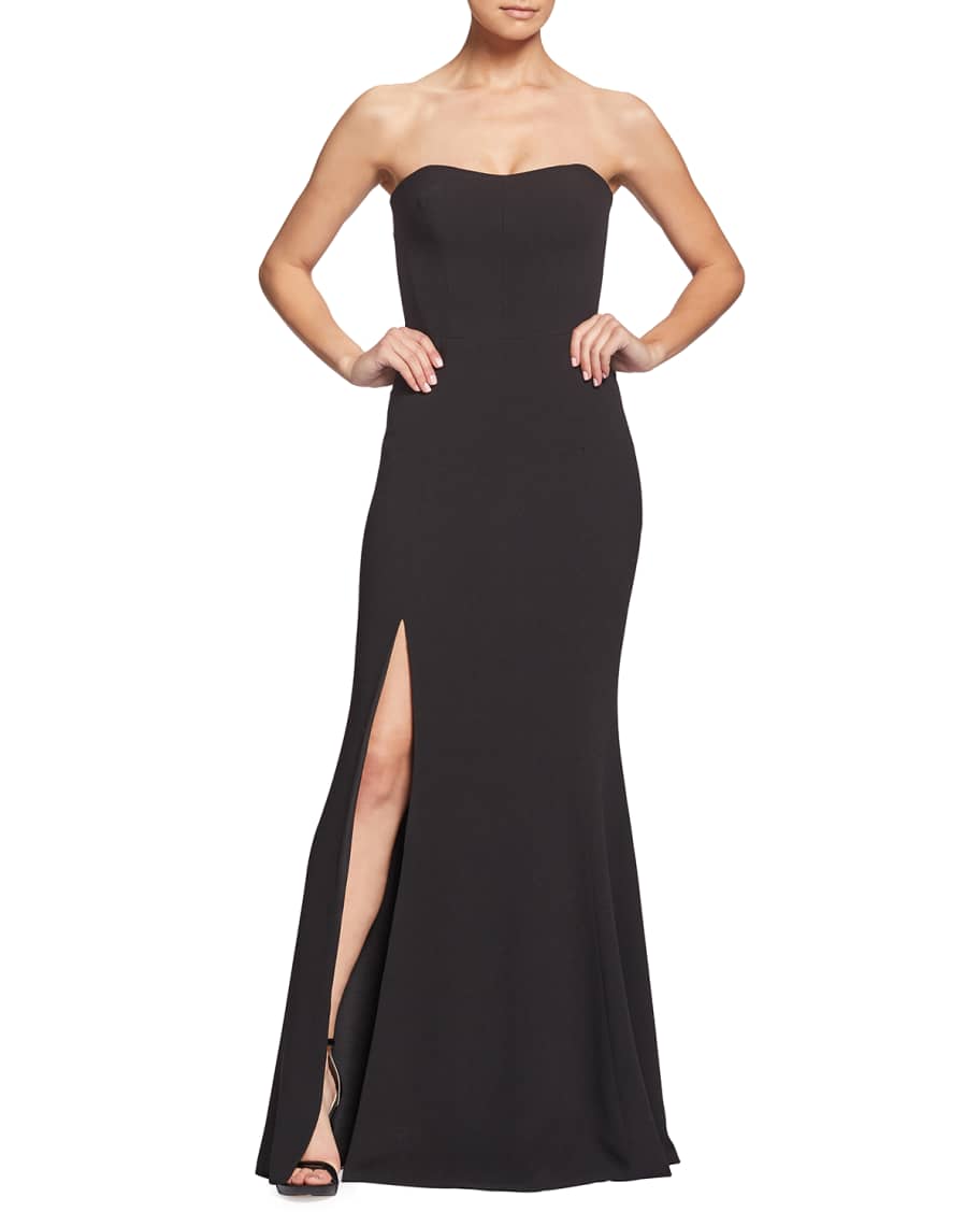 Dress The Population Ellen Strapless Gown with Thigh Slit | Neiman Marcus