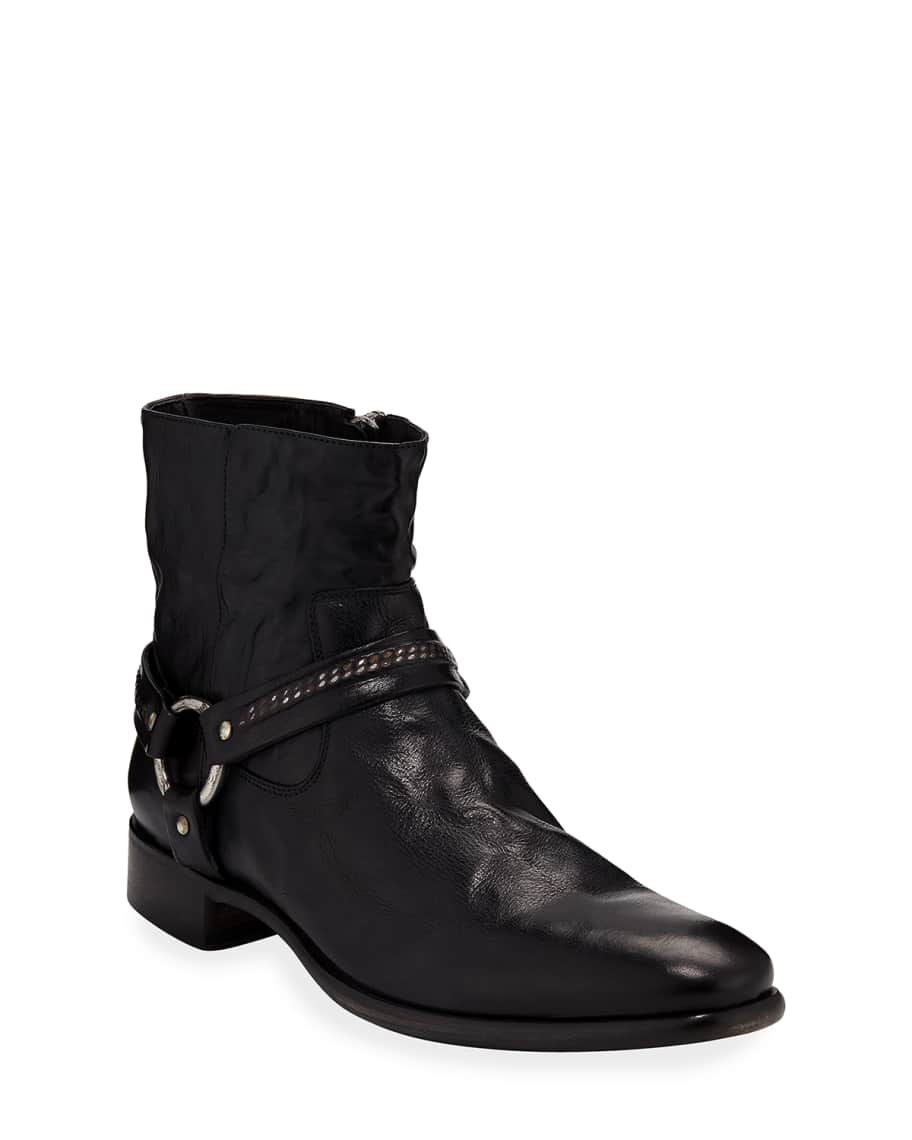 John Varvatos Eldridge Leather Harness Boot Neiman Marcus