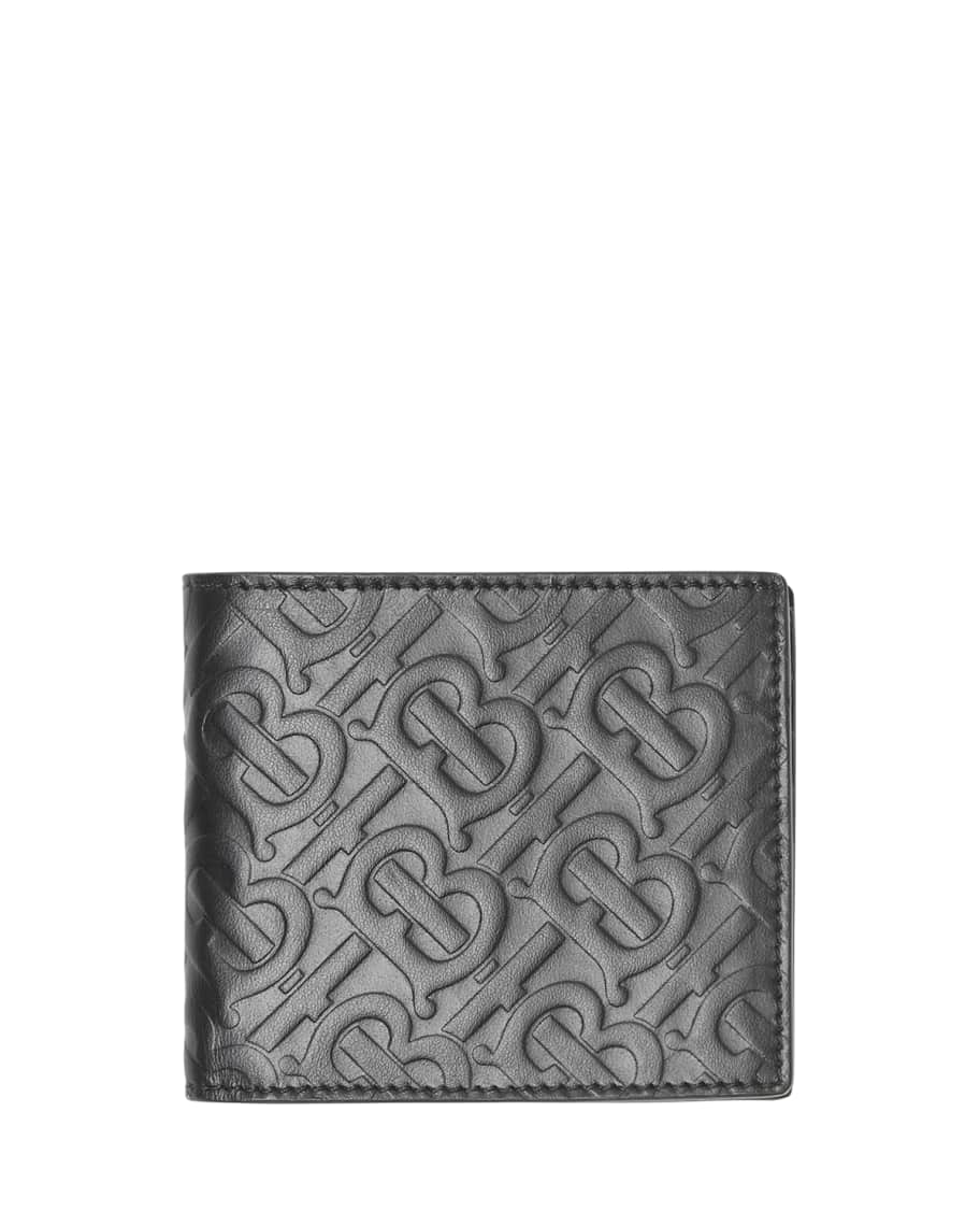 Burberry Men's Monogram-Embossed Bifold Leather Wallet | Neiman Marcus