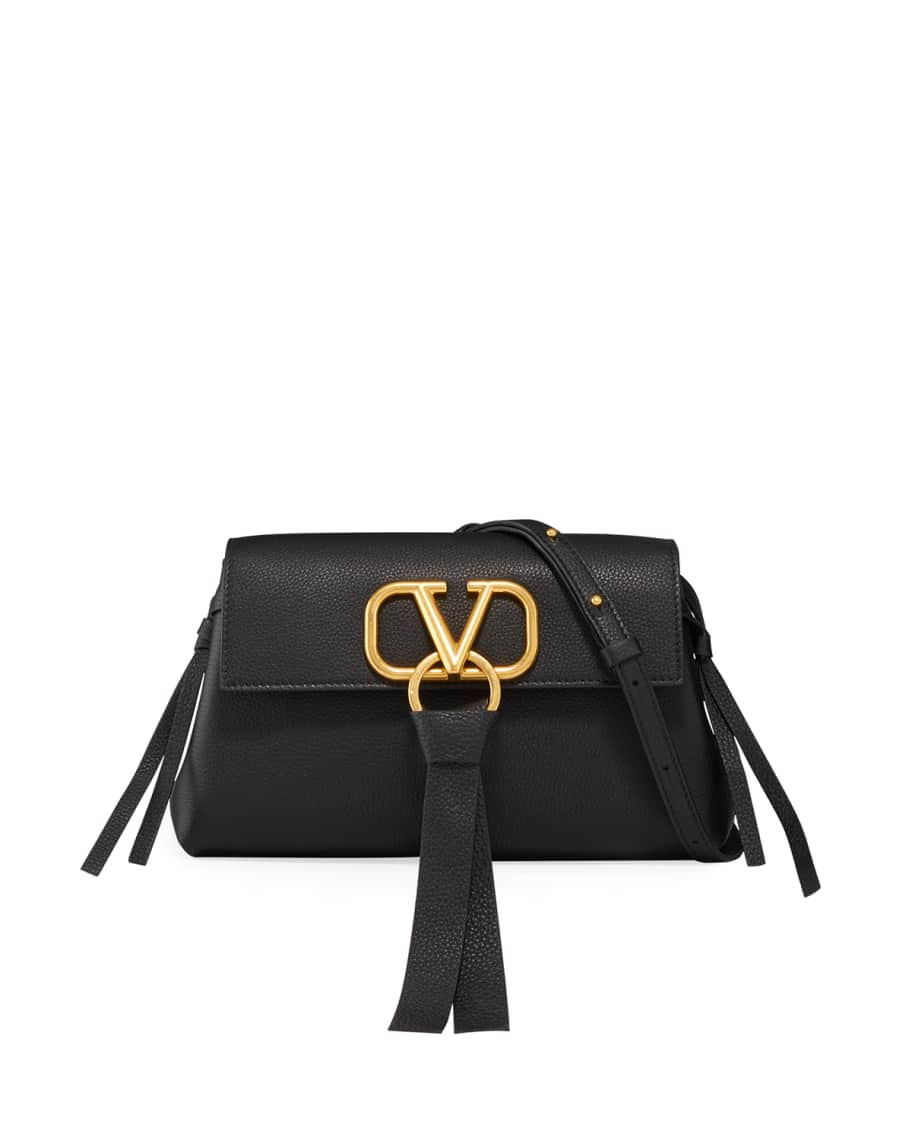 Valentino 'V' ring leather mini cross-body bag