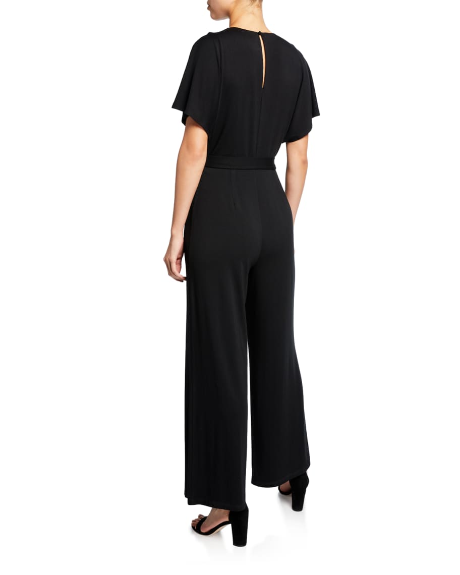 NIC ZOE Petite Ease V Neck Short Sleeve Wide Leg Jumpsuit Neiman Marcus