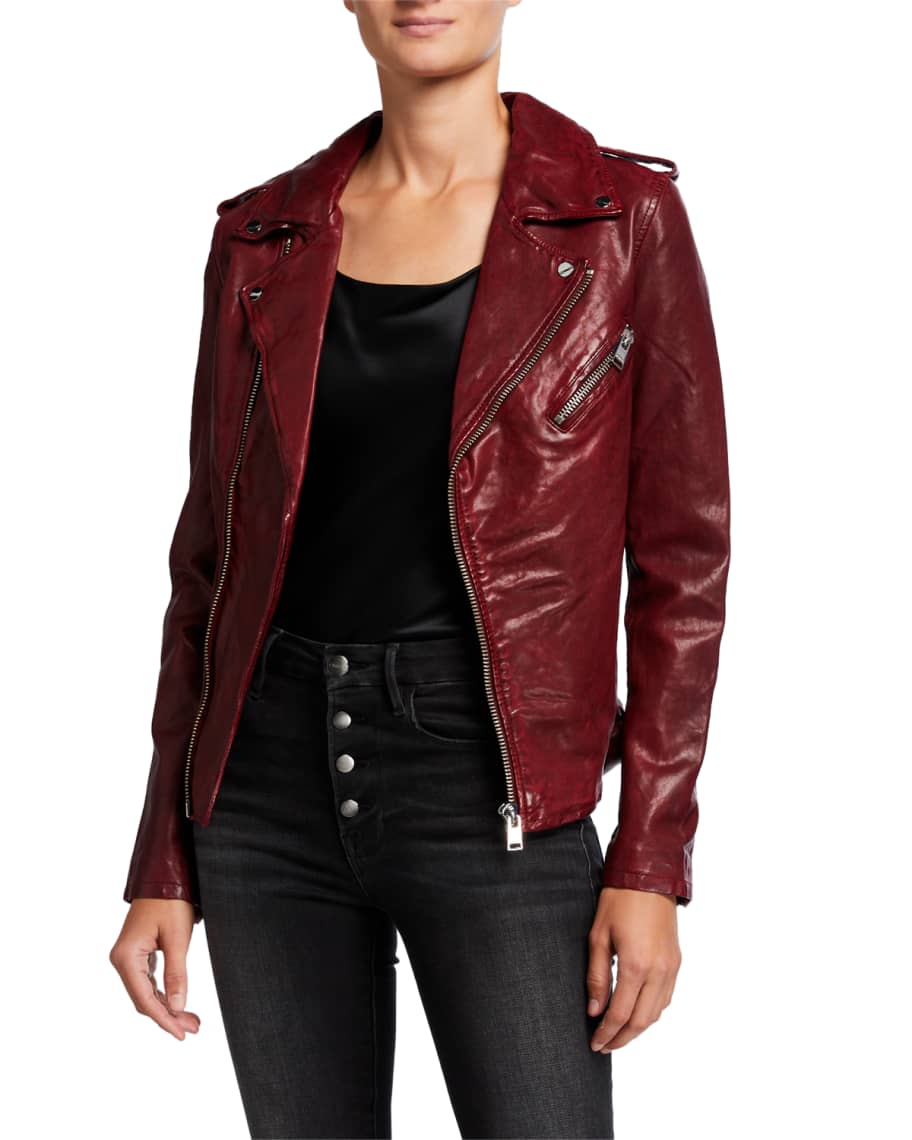 Lamarque red new arrivals leather jacket