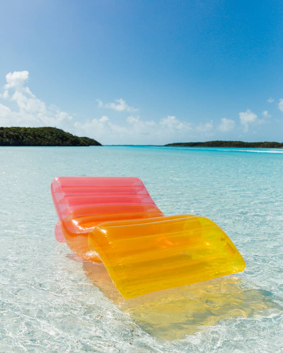 Clear rainbow chaise lounger pool float shop