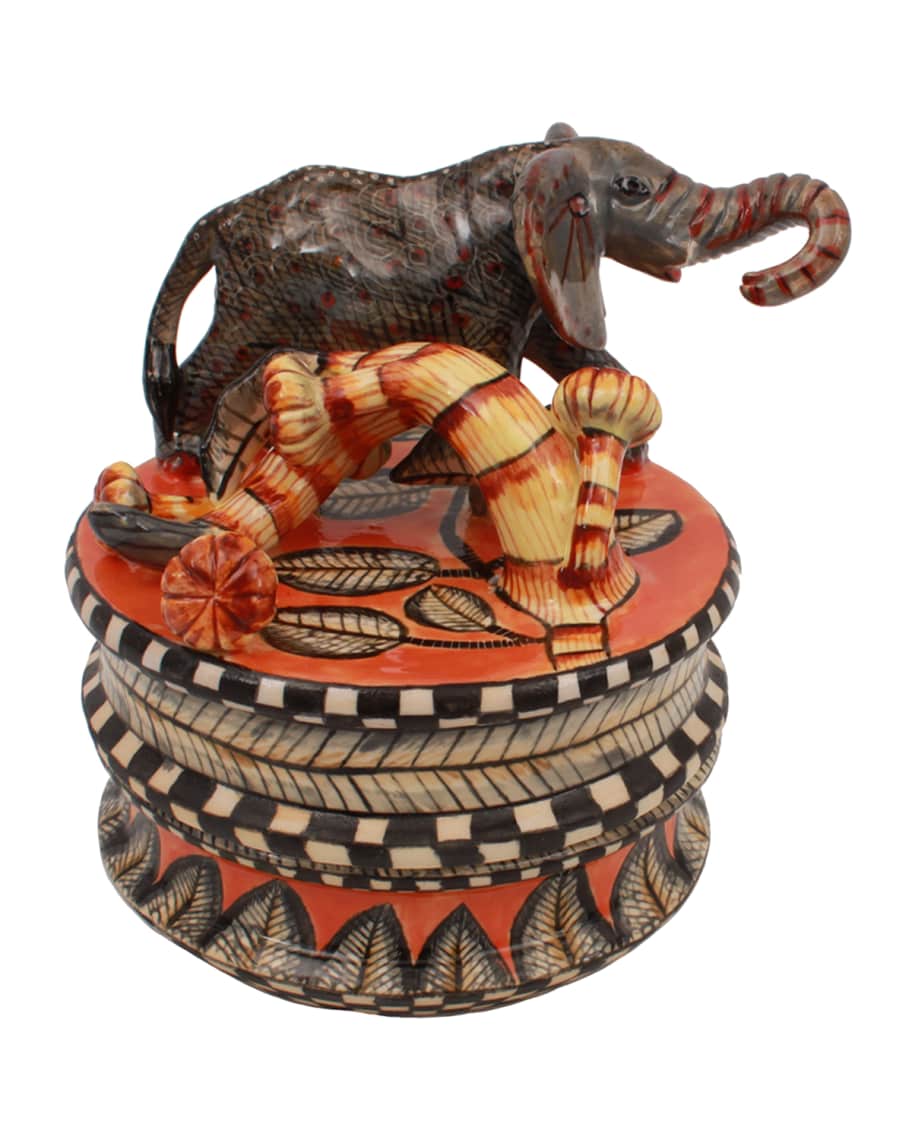 Ardmore Ceramic Art Elephant Box Neiman Marcus