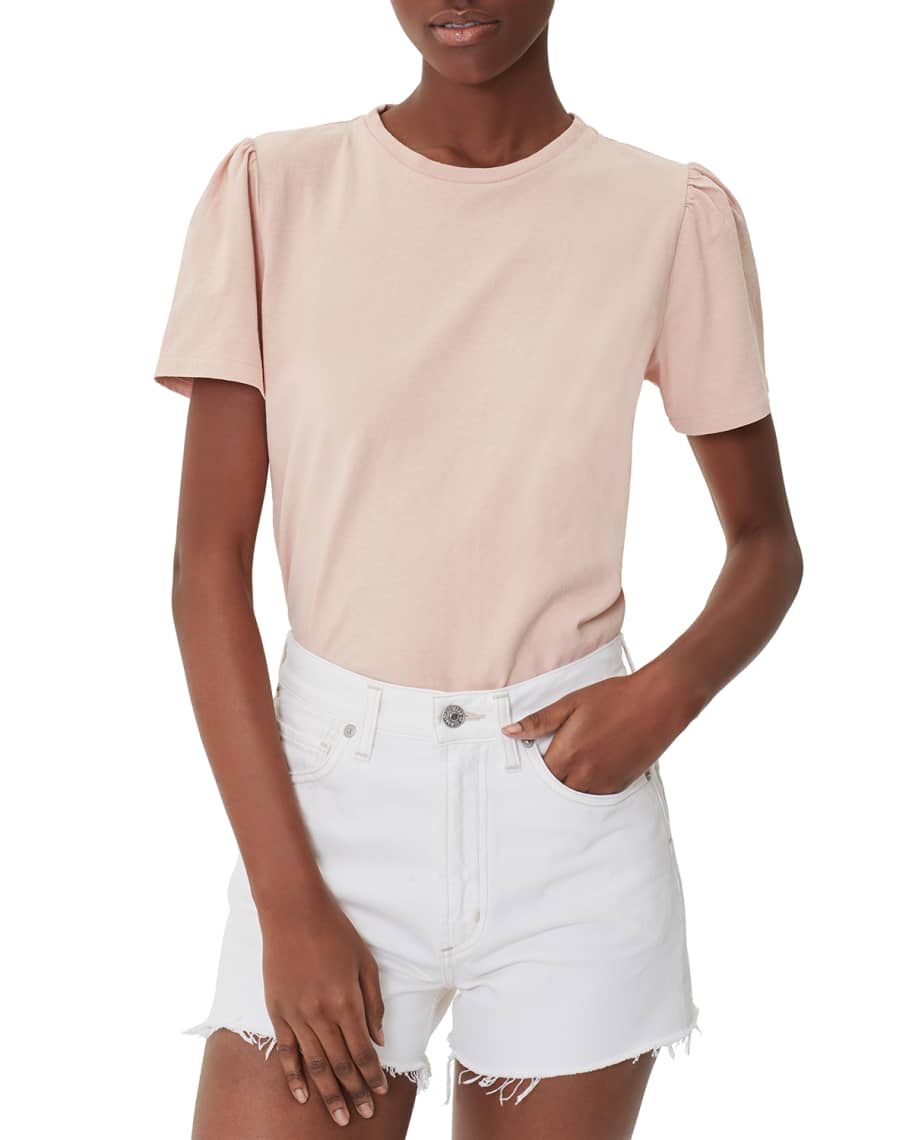 Citizens of Humanity Hannah Crewneck Puff Sleeve Cotton T Shirt