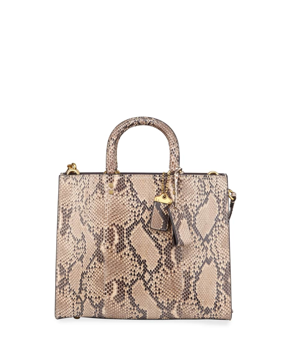 Coach Rogue 20 Python Top-Handle Bag