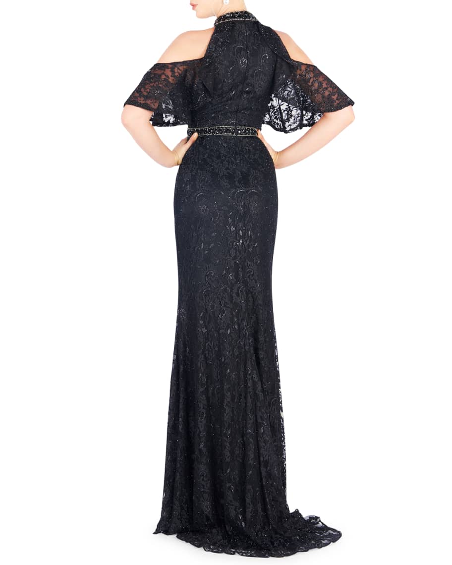 mac duggal cold shoulder gown