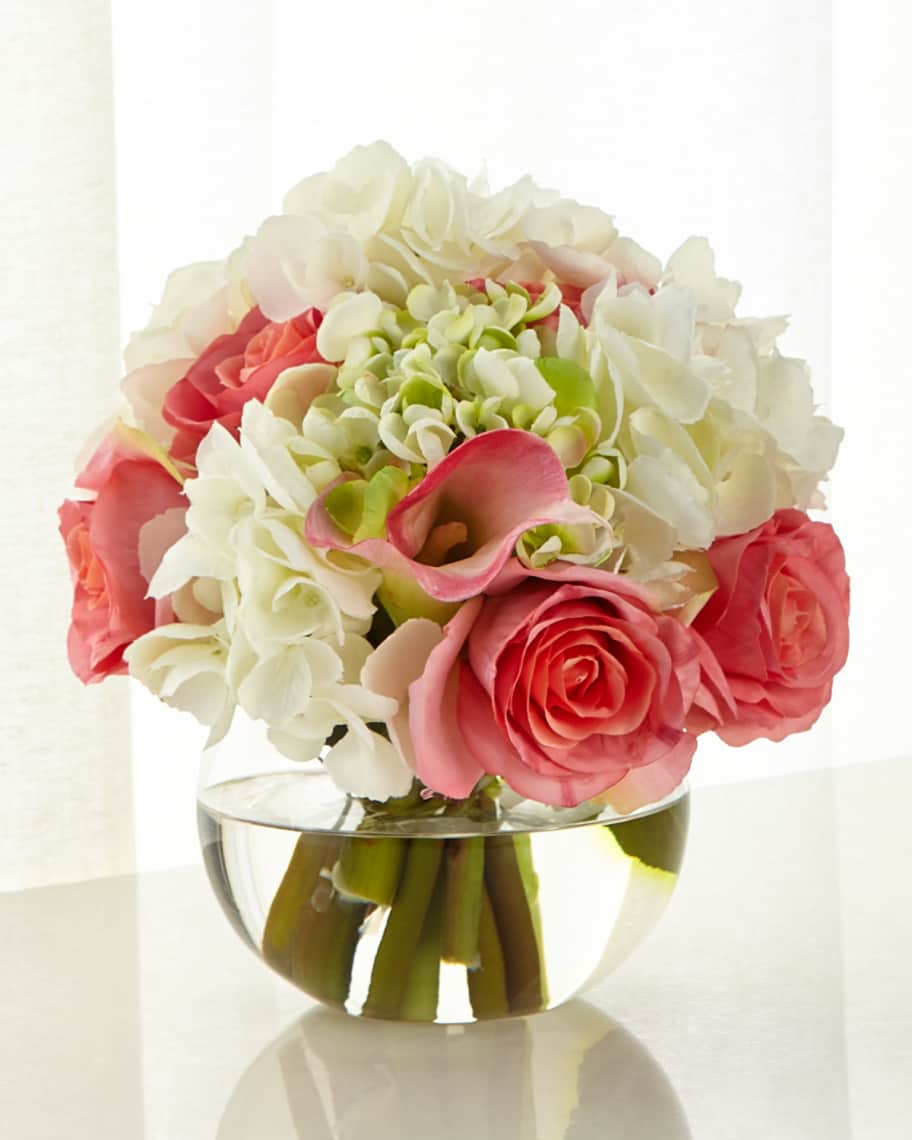 John Richard Collection Endearing Roses Hydrangeas Arrangement Neiman Marcus