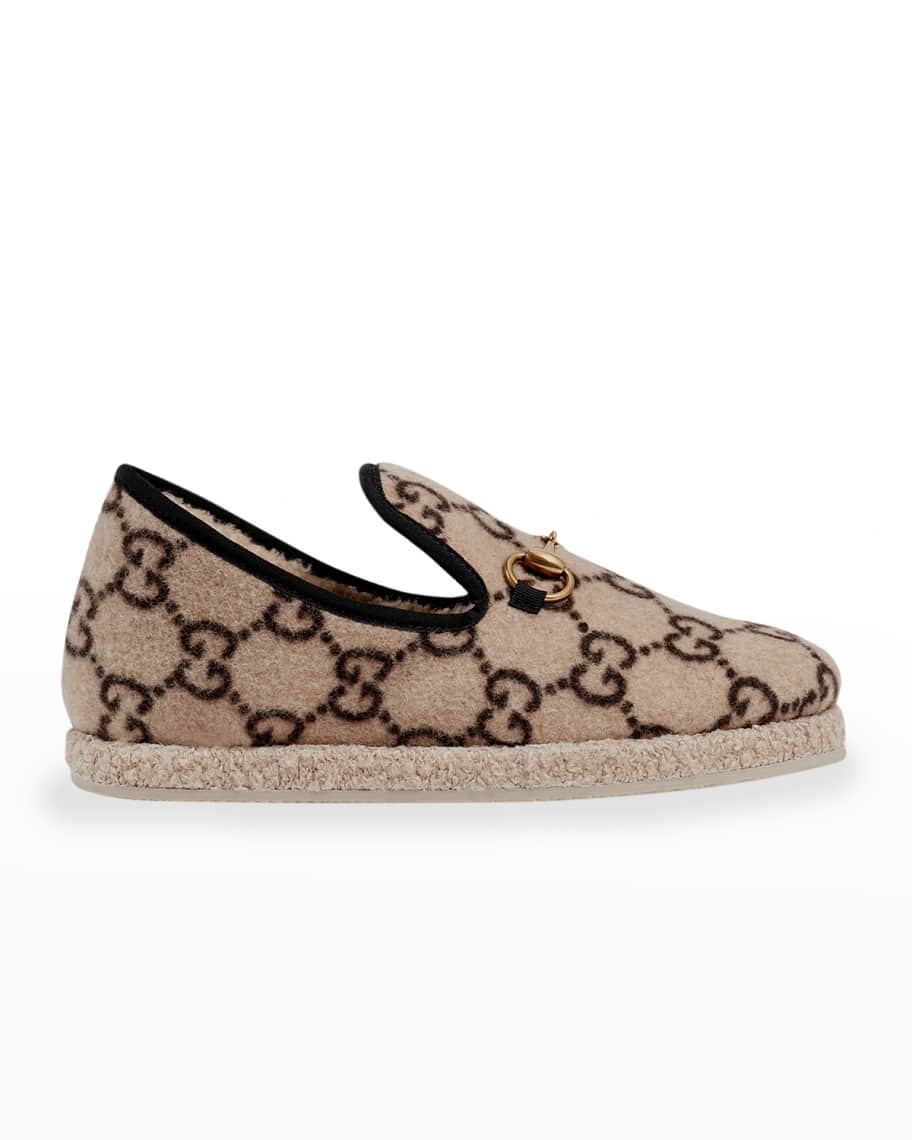 Gucci Fria GG Wool Slippers Neiman Marcus