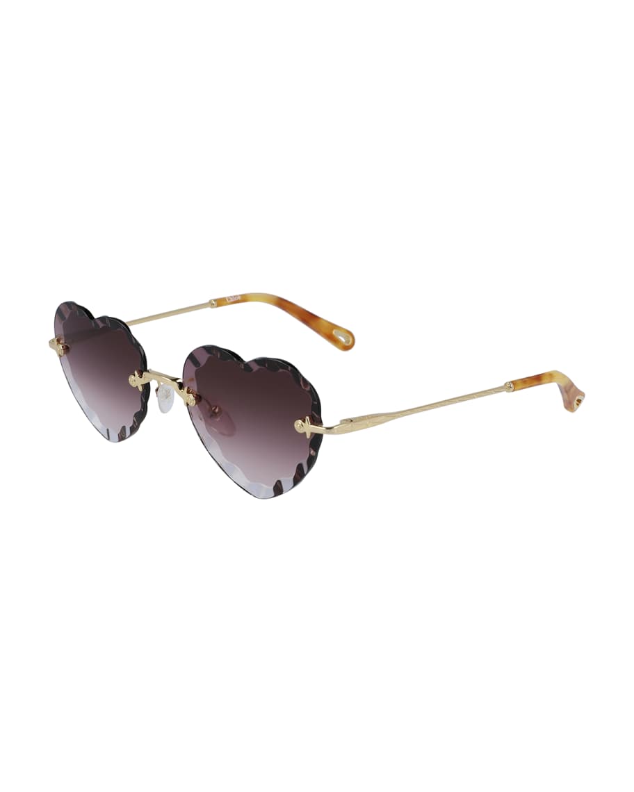 Chloe Rimless Heart Shaped Scalloped Sunglasses Neiman Marcus