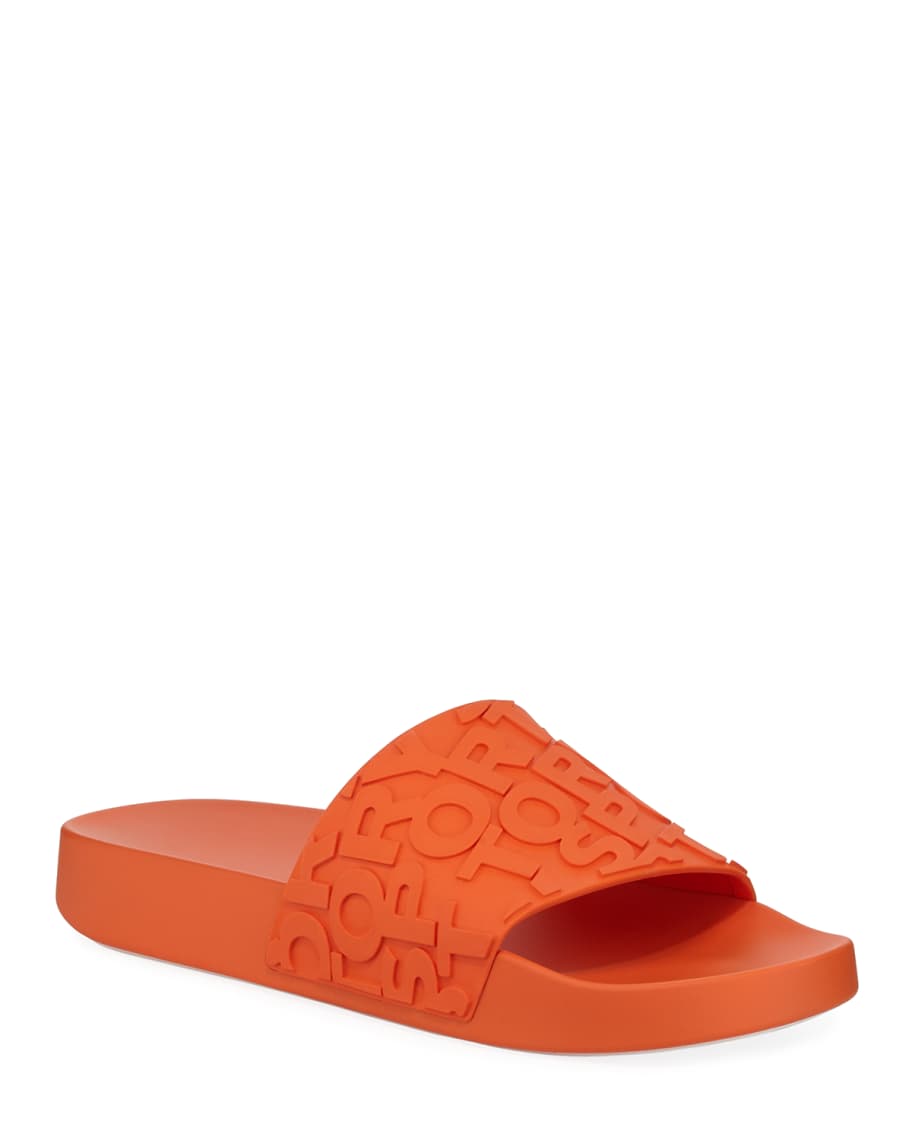 Tory Sport Embossed Logo PVC Slide Sandals | Neiman Marcus