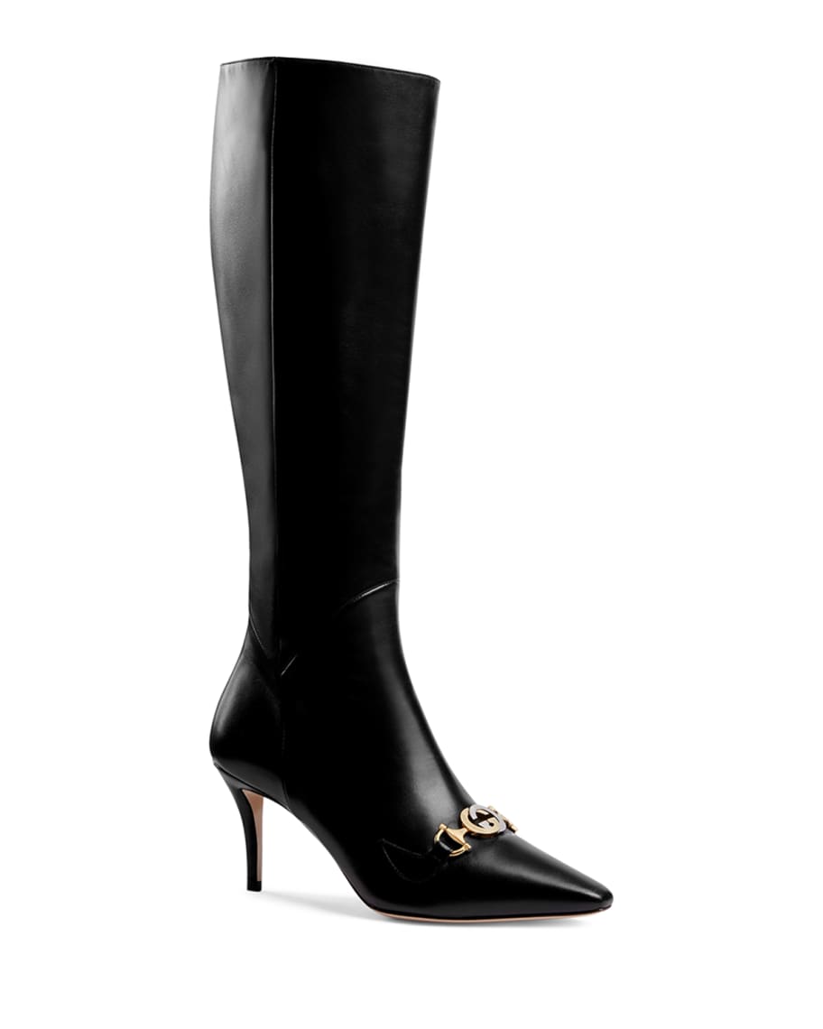 Gucci Zumi Horsebit Knee Boots | Neiman Marcus