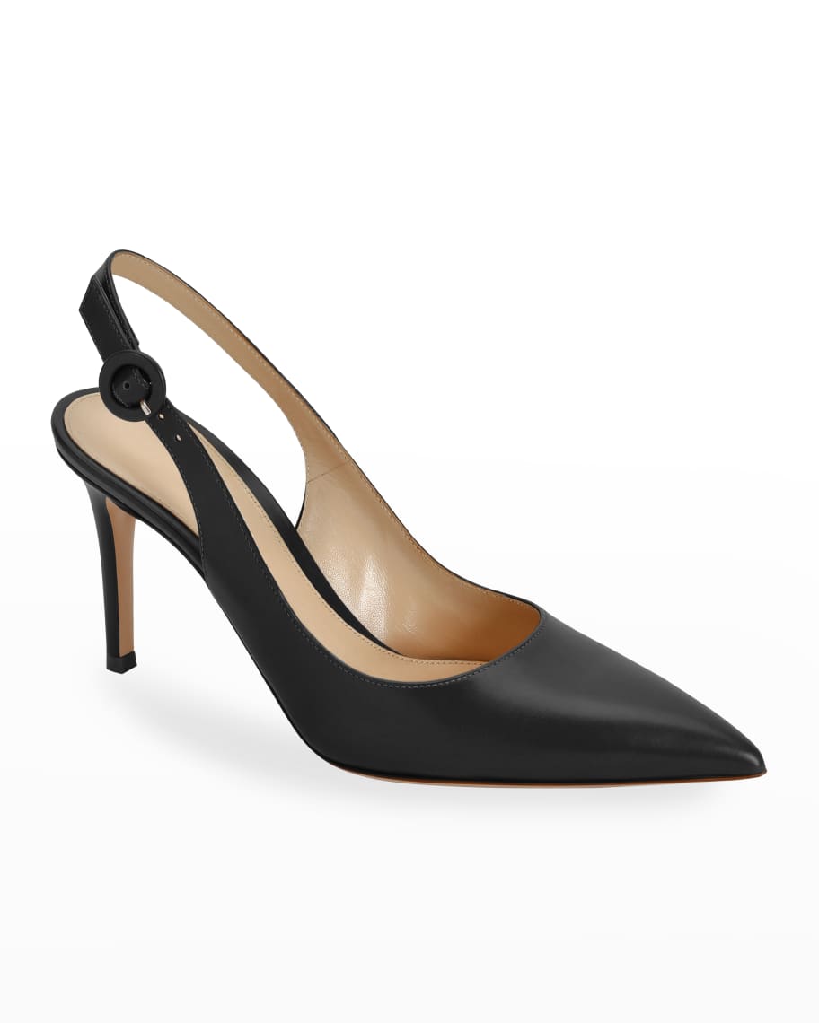 Gianvito Rossi Smooth Leather Slingback Pumps | Neiman Marcus